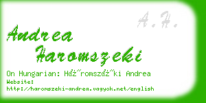 andrea haromszeki business card